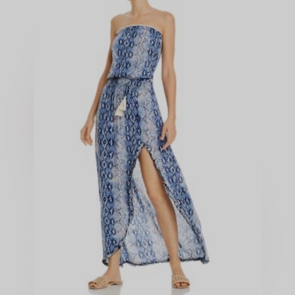 Surf Gypsy Dresses & Skirts - SURF GYPSY BLUE SNAKE SKIN PRINT MAXI DRESS‎ SIZE SMALL